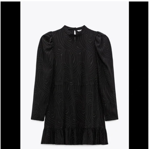 NWOT Zara Blue Printed Mini Dress - Picture 4 of 7